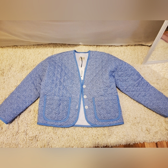 NWT Quilted Floral Blue Padded Jacket, handmade! - Picture 5 of 6